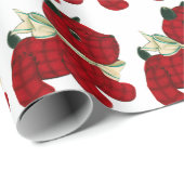 レッド、スコティッシュ・プレイド、テリア・ドッグ、クリスマス ラッピングペーパー (ロールコーナー)