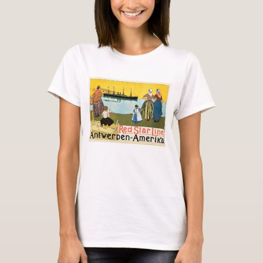 レッド・スター・ライン ~ アントワープ - アメリカ Tシャツ (正面)