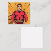 レッド・スーパーヒーロー スクエア名刺 (正面/裏面)