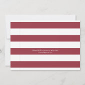 レッド タイド | カニの煮込み誕生日 | レッド ストライプ 招待状 (裏面)