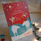 レッド、ターコイズオフィスホリデーカードトイ素朴ンデナー 箔シーズンカード