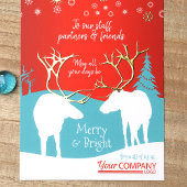 レッド、ターコイズオフィスホリデーカードトイ素朴ンデナー 箔シーズンカード