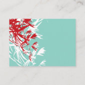 レッド&ターコイズゼン竹葉の中国の結婚 プレイスカード (裏面)