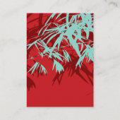 レッド&ターコイズゼン竹葉の中国の結婚 プレイスカード (裏面)