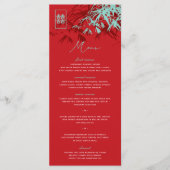 レッド&ターコイズゼン竹葉の中国の結婚 メニュー (正面)