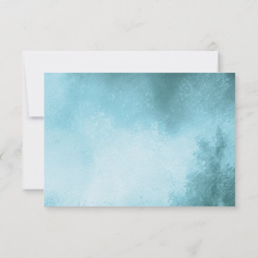 レッド&ターコイズポピーフローラウェディングRSVP 出欠カード (裏面)