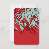 レッド&ターコイズ竹葉ウェディングRSVP 招待状 (裏面)