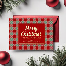 レッド ターターンチェック クリスマス ゴールド