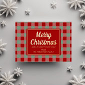 レッド ターターンチェック クリスマス ゴールド 箔シーズンカード