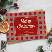 レッド ターターンチェック クリスマス ゴールド 箔シーズンカード