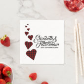 レッド タートル ハート ディスポーザブル ナプキン スタンダードカクテルナプキン (インサイチュ)