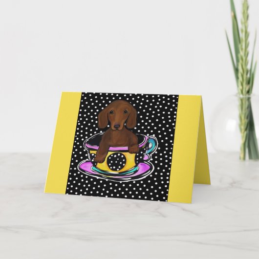 レッド ダックスフント カード (正面)