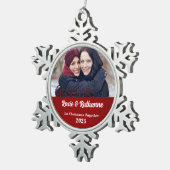 レッド・ダマスク夫人&レズビアン夫人1st スノーフレークピューターオーナメント (右)