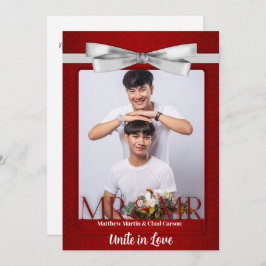 レッド・ダマスク氏とレッド・ダマスク氏のPhoto 結婚's 招待状