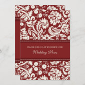 レッド·ダマスク結婚の誓い更新招待状 招待状 (正面/裏面)