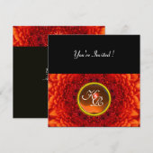 レッド ダリア, アゲートのモノグラム, 明るい黒と黄色 招待状 (正面/裏面)