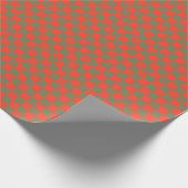 レッド+ダークグリーンのチェック柄 - お祭り気分あふれるレトロテイスト ラッピングペーパー (角)