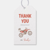 レッド ダートバイク バースデー ギフトタグ (正面)