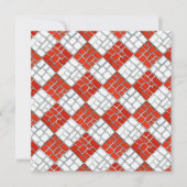 レッド チェック モザイク 5.25" スクエア フラット カード (正面)