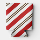 レッド&チョコレートブラウンキャンディーケーンクリスマス 缶クーラー (正面)