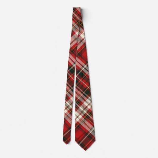 レッド、チョコレート、クリームプレイド ネクタイ (裏面)