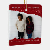 レッド | ツーフォトタイプライター最高のフレンドホリデー セラミックオーナメント (右)