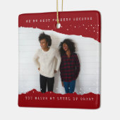 レッド | ツーフォトタイプライター最高のフレンドホリデー セラミックオーナメント (左)