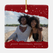レッド | ツーフォトタイプライター最高のフレンドホリデー セラミックオーナメント (裏面)