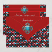 レッド テアル シーケン オール オケージョン パーティー テンプレート (正面/裏面)