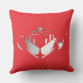 レッド ティーポット + ティーカップ アウトドアクッション (裏面)