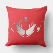 レッド ティーポット + ティーカップ アウトドアクッション (正面)