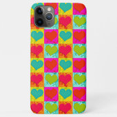 レッド ティール ターコイズ ブルー ライムグリーン ハート柄 Case-Mate iPhoneケース (裏面)