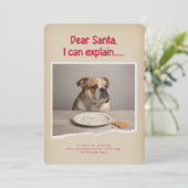 レッド ディアーサンタ説明できるよ 面白い犬のクリスマス シーズンカード (スタンド正面)