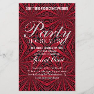 レッド トライバル ファンキー パーティー ミュージック クラブ イベント フライヤー