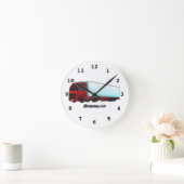 レッド・トレーラー・イラストレーション ラウンド壁時計 (ホーム)