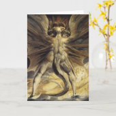 レッド・ドラゴンのグリーティングカード カード (黄色い花)