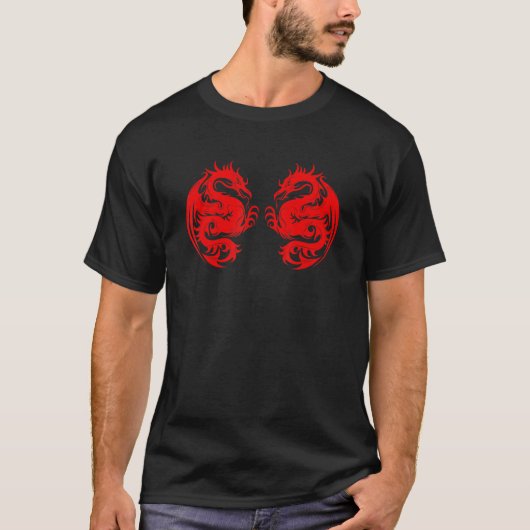 レッド・ドラゴンメンズウィメンズ Tシャツ (正面)