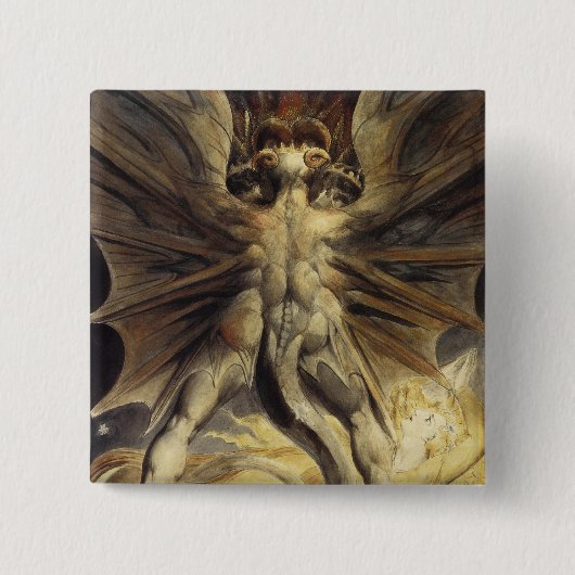 レッド・ドラゴン・ボタン 缶バッジ (正面)