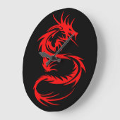 レッド・ドラゴン ラージ壁時計 (傾斜)