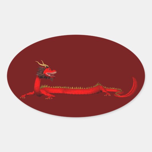 レッド・ドラゴン 楕円形シール (正面)