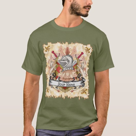 レッド・ナイト家紋 姓 Tシャツ (正面)