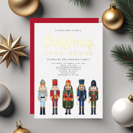 レッド・ナッツクラッカー・クリスマス・オープンハウス・ゴールド 箔招待状