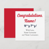 レッド、ネイビー・オックスフォード、MSギフトパーソナライズされたカード シーズンカード (正面/裏面)