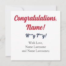 レッド、ネイビー・オックスフォード、MSギフトパーソナライズされたカード