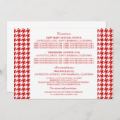 レッド ハウンドトゥース 情報カード 招待状 (正面/裏面)