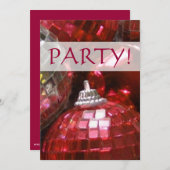 レッド・バウブルの「パーティー!」招待 招待状 (正面/裏面)
