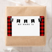 レッド·バッファロー·プレイドこんにちは私の名前は名前タグ ラベル (インサイチュ)