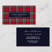 レッド·バッファロー·プレイド·ツイード 名刺 (正面/裏面)