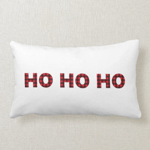 レッド·バッファロー·プレイド·ホー·ホー·クリスマス·ピロー ランバークッション