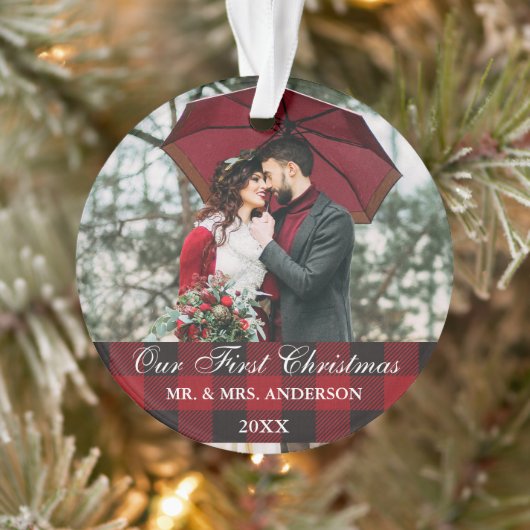 レッド·バッファロー·プレイ結婚ドズ·オア·初めてのクリスマス オーナメント (ツリー)